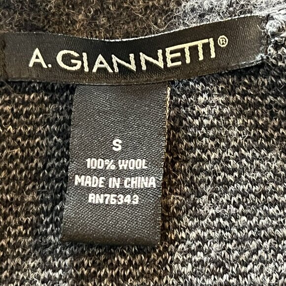 A Giannetti Womens Jacket Merino Wool Small Flower Herringbone Snap Close - Picture 9 of 14